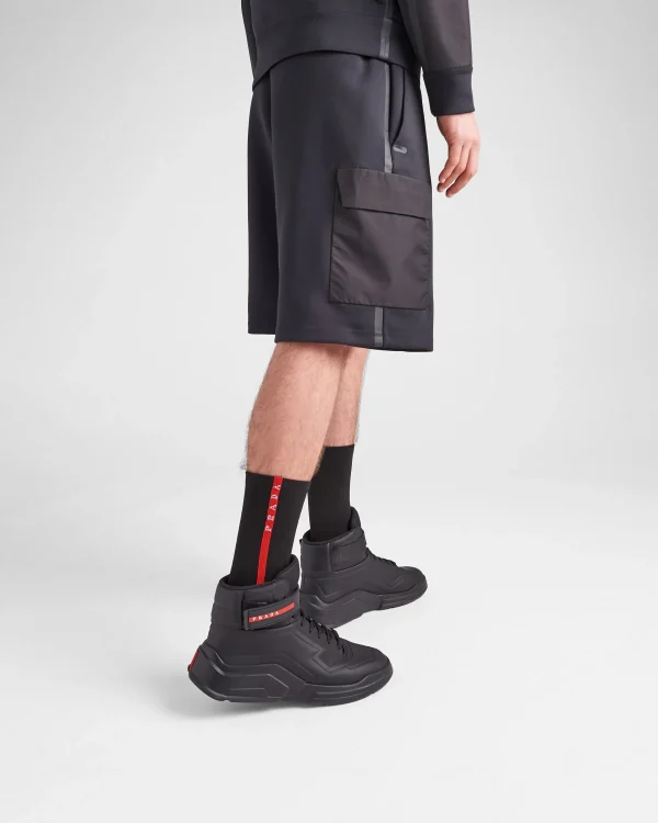 Men's Collection*Prada Recycled technical jersey Bermudas Black