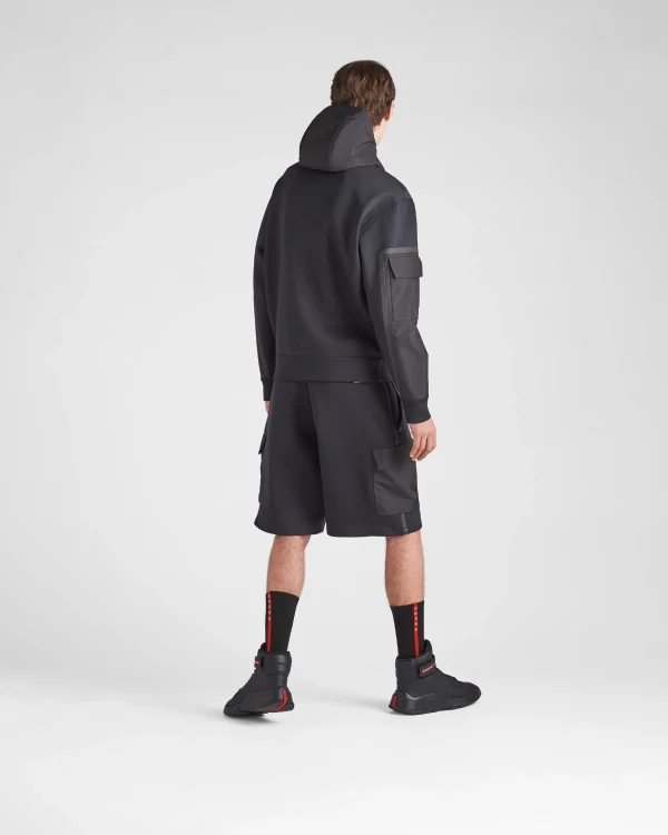 Men's Collection*Prada Recycled technical jersey Bermudas Black