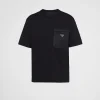 T-shirts And Polo Shirts*Prada Re-Nylon and jersey T-shirt Black