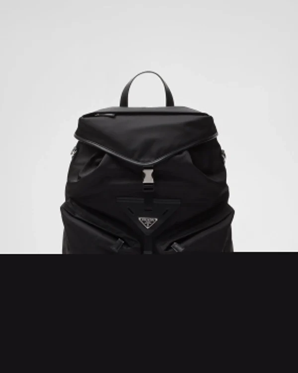 Backpacks And Belt Bags*Prada Re-Nylon and leather backpack Black