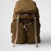 Backpacks And Belt Bags*Prada Re-Nylon and leather backpack Corkbeige