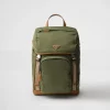 Backpacks And Belt Bags*Prada Re-Nylon and leather backpack Military/caramel