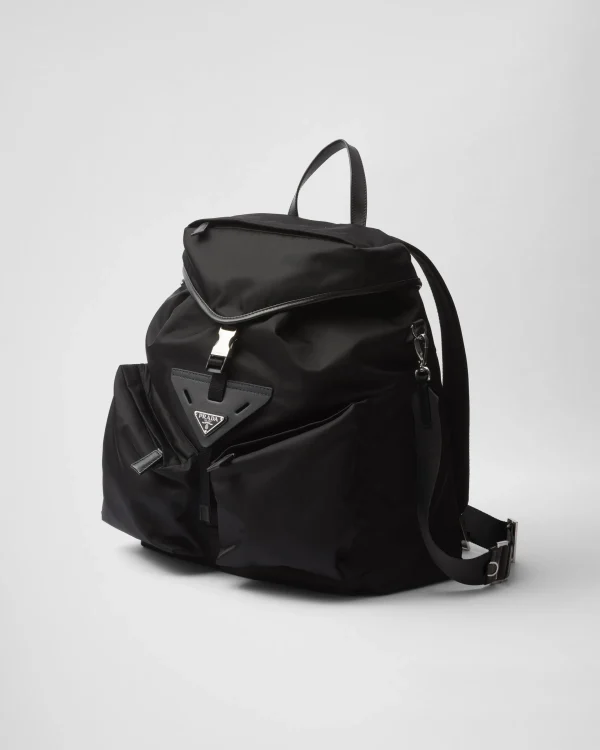 Backpacks And Belt Bags*Prada Re-Nylon and leather backpack Black