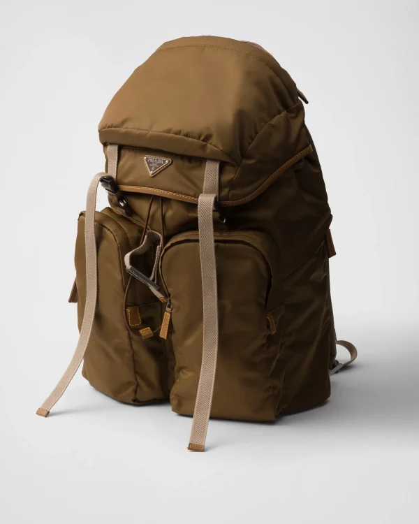 Backpacks And Belt Bags*Prada Re-Nylon and leather backpack Corkbeige