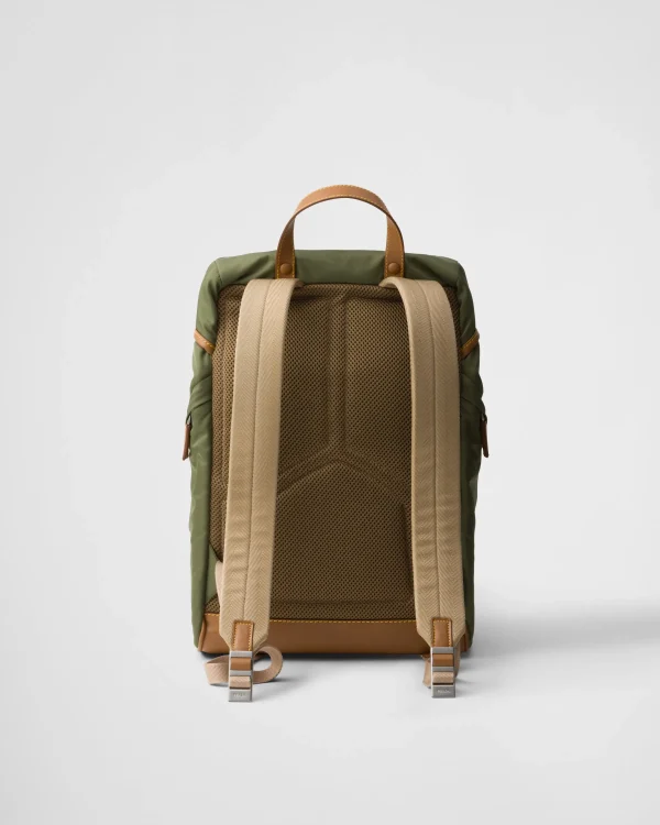 Backpacks And Belt Bags*Prada Re-Nylon and leather backpack Military/caramel