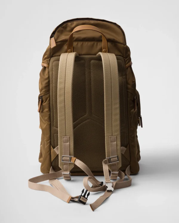 Backpacks And Belt Bags*Prada Re-Nylon and leather backpack Corkbeige