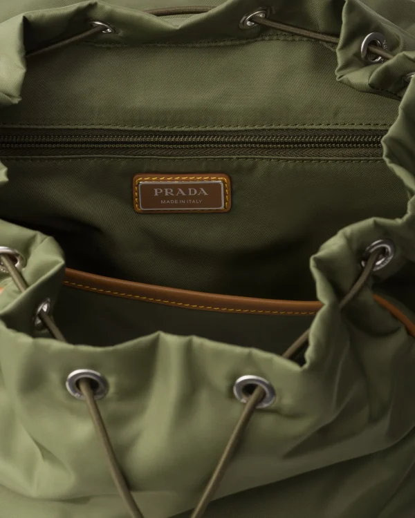 Backpacks And Belt Bags*Prada Re-Nylon and leather backpack Military/caramel