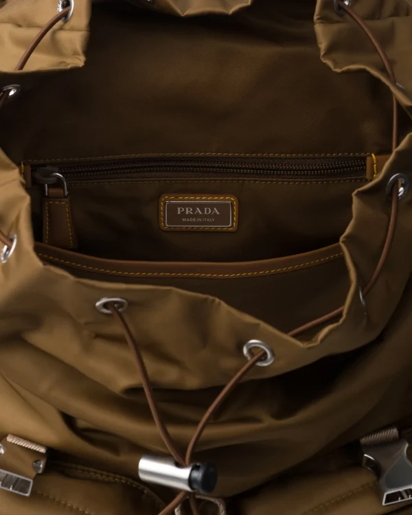 Backpacks And Belt Bags*Prada Re-Nylon and leather backpack Corkbeige