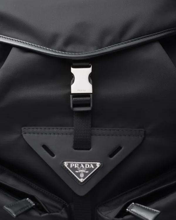 Backpacks And Belt Bags*Prada Re-Nylon and leather backpack Black