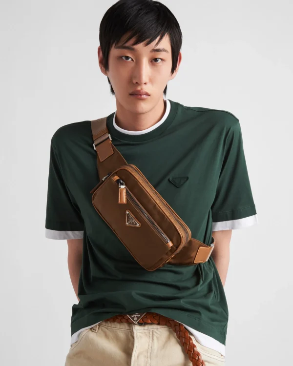 Backpacks And Belt Bags*Prada Re-Nylon and leather belt bag Corkbeige