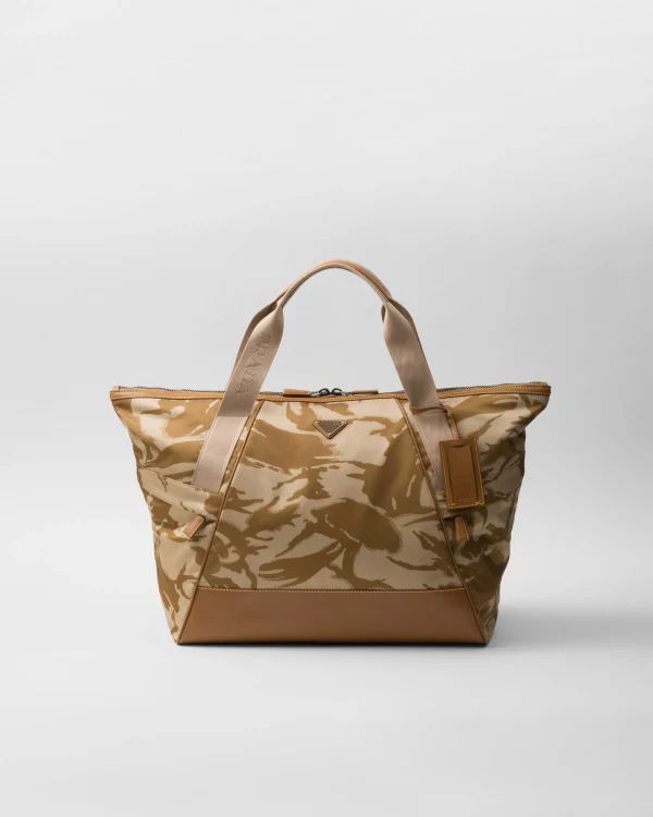 Totes | Travel Bags*Prada Re-Nylon and leather duffel bag Khaki