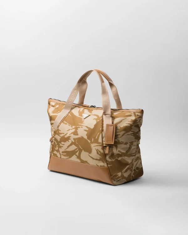 Totes | Travel Bags*Prada Re-Nylon and leather duffel bag Khaki