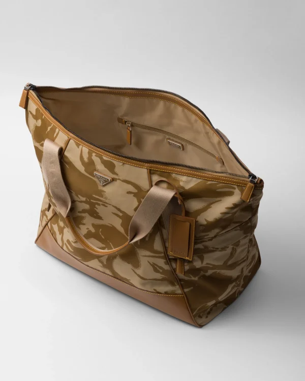 Totes | Travel Bags*Prada Re-Nylon and leather duffel bag Khaki