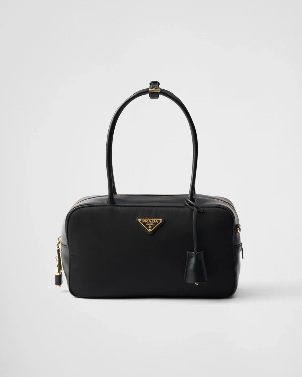 Top Handles | Top Handles*Prada Re-Nylon and leather medium top-handle bag with padlock Black