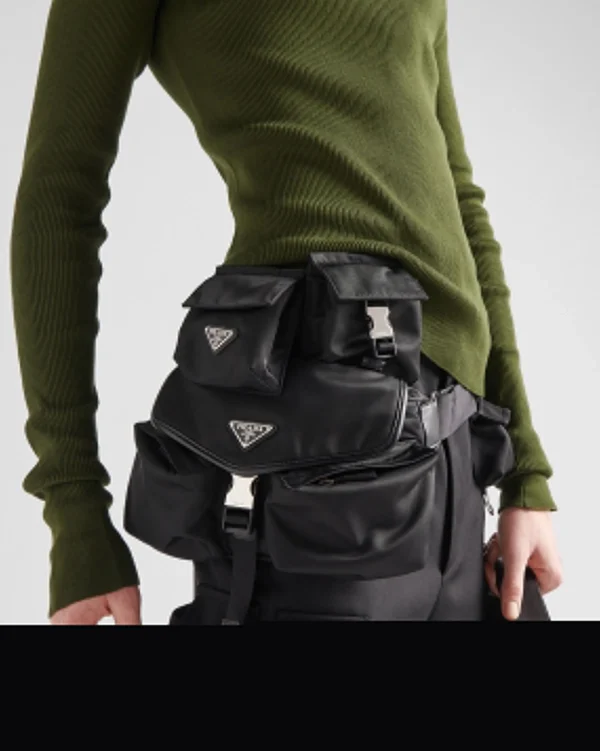 Backpacks And Belt Bags | Messenger Bags*Prada Re-Nylon and leather shoulder bag Black