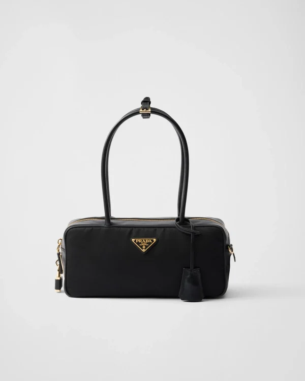 Top Handles | Top Handles*Prada Re-Nylon and leather small top-handle bag with padlock Black