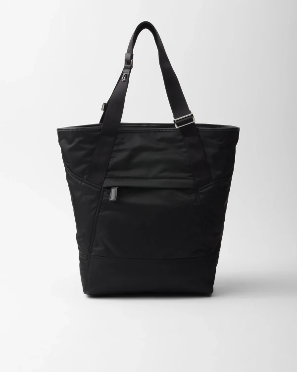 Totes*Prada Re-Nylon and leather tote bag Black