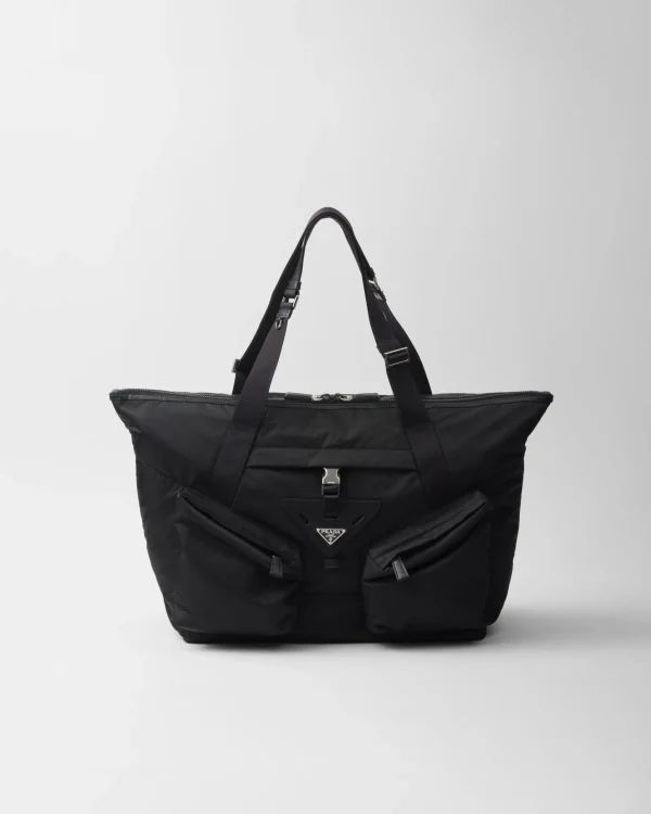 Travel Bags | Totes*Prada Re-Nylon and leather travel bag Black