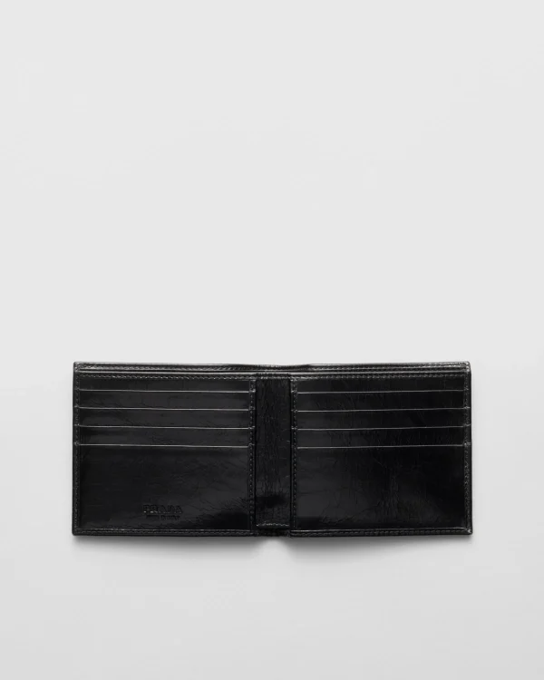 Small Wallets*Prada Re-Nylon and leather wallet Black