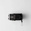 Bag Charms And Keychains*Prada Re-Nylon and leather wrist strap Black