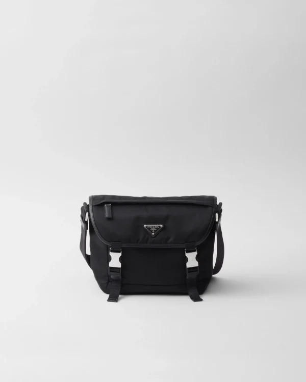 Messenger Bags*Prada Re-Nylon and Saffiano leather shoulder bag Black