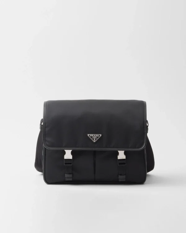 Messenger Bags*Prada Re-Nylon and Saffiano leather shoulder bag Black