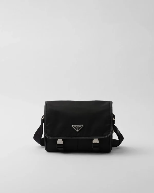 Messenger Bags*Prada Re-Nylon and Saffiano leather shoulder bag Black