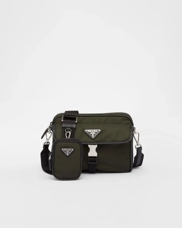 Messenger Bags*Prada Re-Nylon and Saffiano leather shoulder bag Tundra