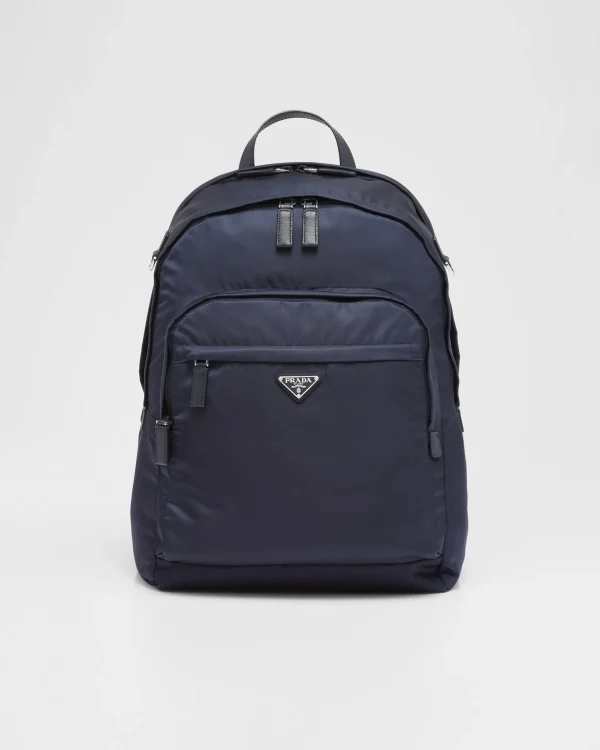 Backpacks And Belt Bags*Prada Re-Nylon and Saffiano leather backpack Navy