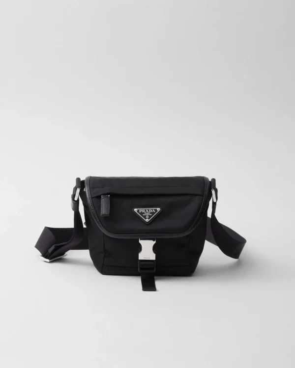 Backpacks And Belt Bags | Messenger Bags*Prada Re-Nylon and Saffiano leather shoulder bag Black