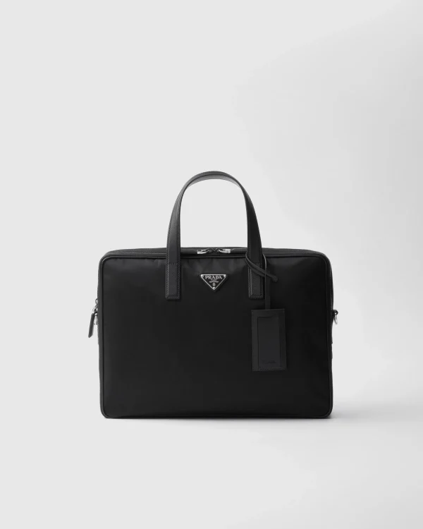 Briefcases | Totes*Prada Re-Nylon and Saffiano leather briefcase Black