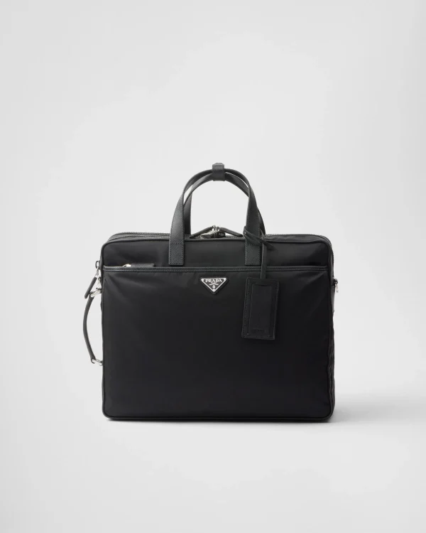 Briefcases | Briefcases*Prada Re-Nylon and Saffiano leather briefcase Black