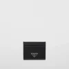 Card Holders*Prada Re-Nylon and Saffiano leather card holder Black