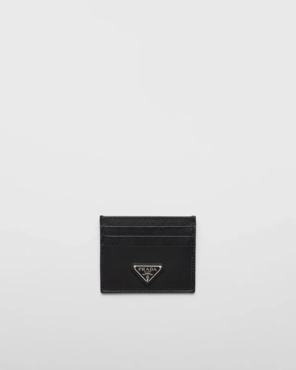 Card Holders*Prada Re-Nylon and Saffiano leather card holder Black