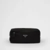 Pouches*Prada Re-Nylon and Saffiano leather travel pouch Black