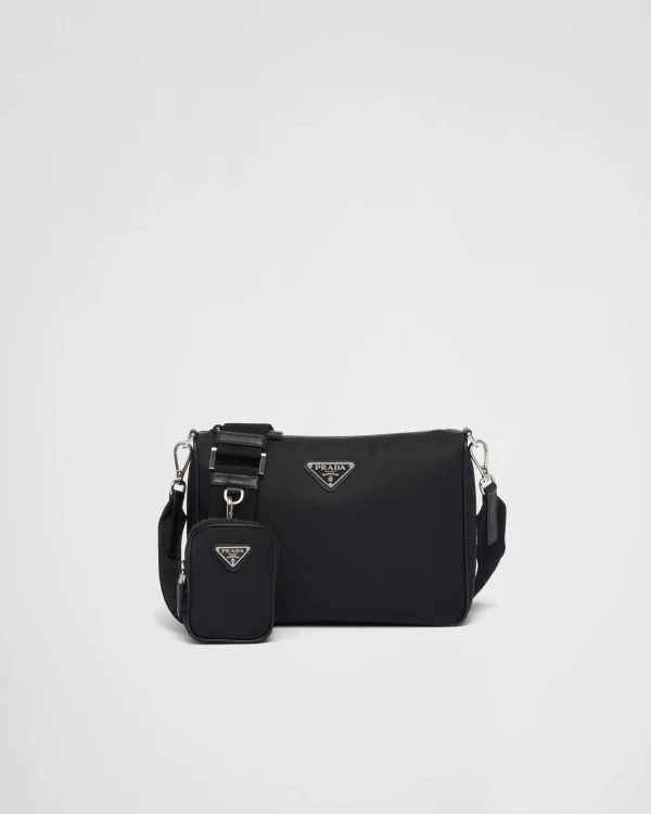 Messenger Bags*Prada Re-Nylon and Saffiano leather shoulder bag Black