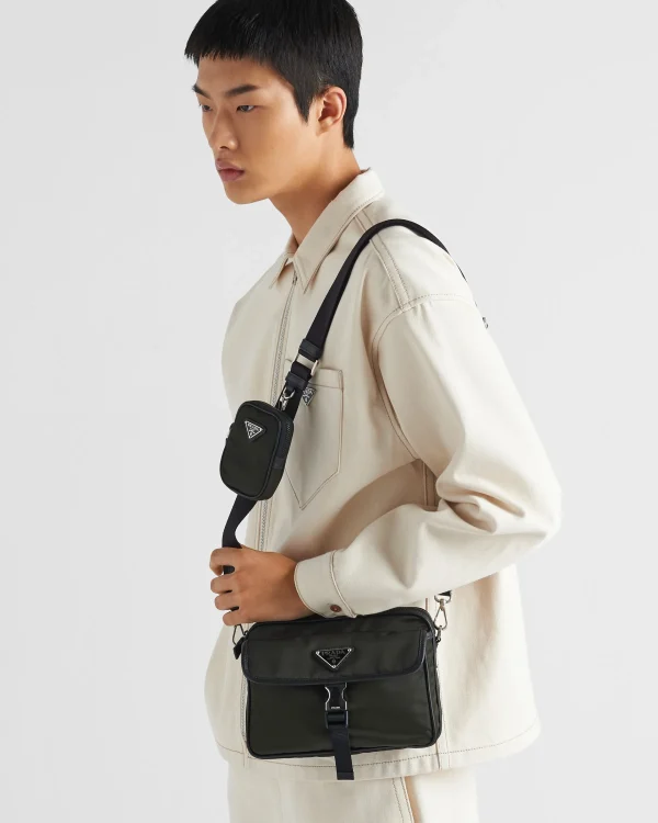 Messenger Bags*Prada Re-Nylon and Saffiano leather shoulder bag Tundra