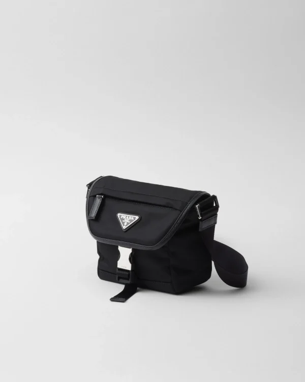 Backpacks And Belt Bags | Messenger Bags*Prada Re-Nylon and Saffiano leather shoulder bag Black