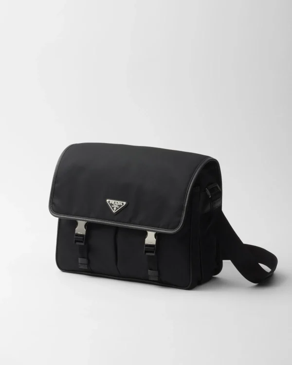 Messenger Bags*Prada Re-Nylon and Saffiano leather shoulder bag Black