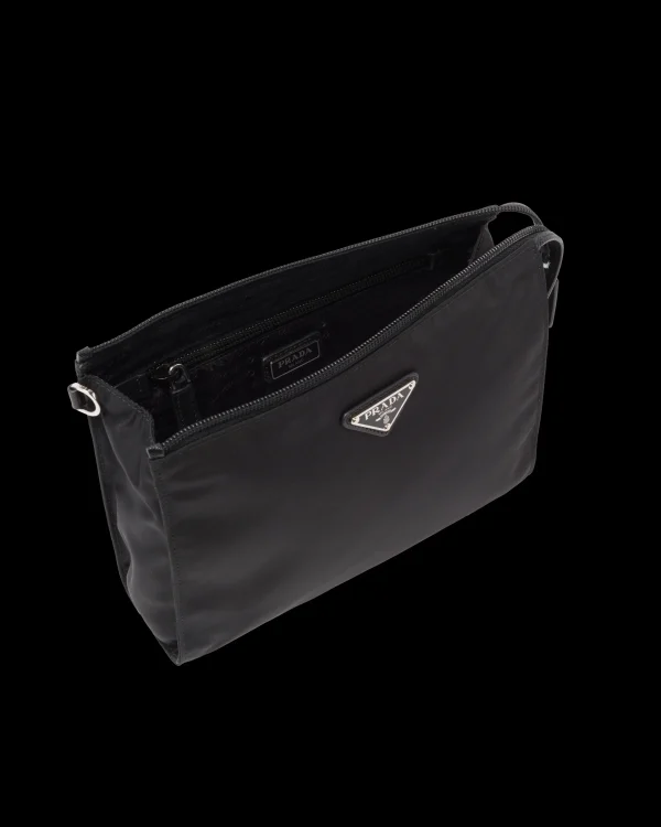 Pouches*Prada Re-Nylon and Saffiano leather necessaire Black