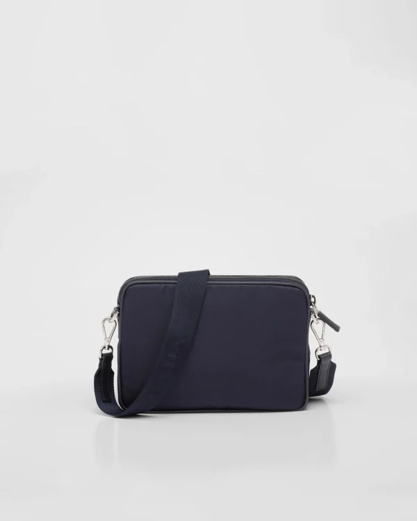 Messenger Bags*Prada Re-Nylon and Saffiano leather shoulder bag Navy