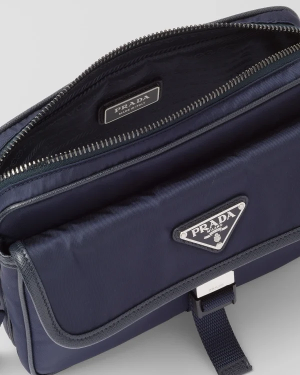 Messenger Bags*Prada Re-Nylon and Saffiano leather shoulder bag Navy