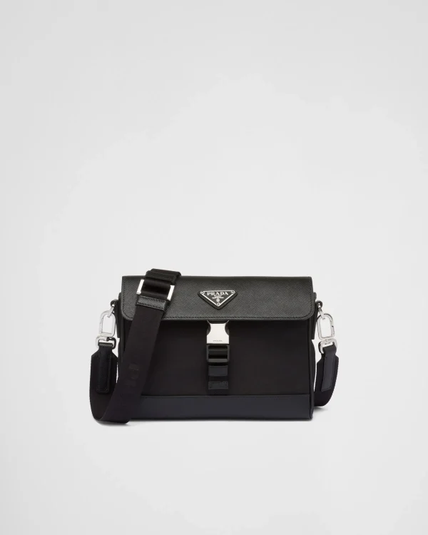 Messenger Bags*Prada Re-Nylon and Saffiano shoulder bag Black