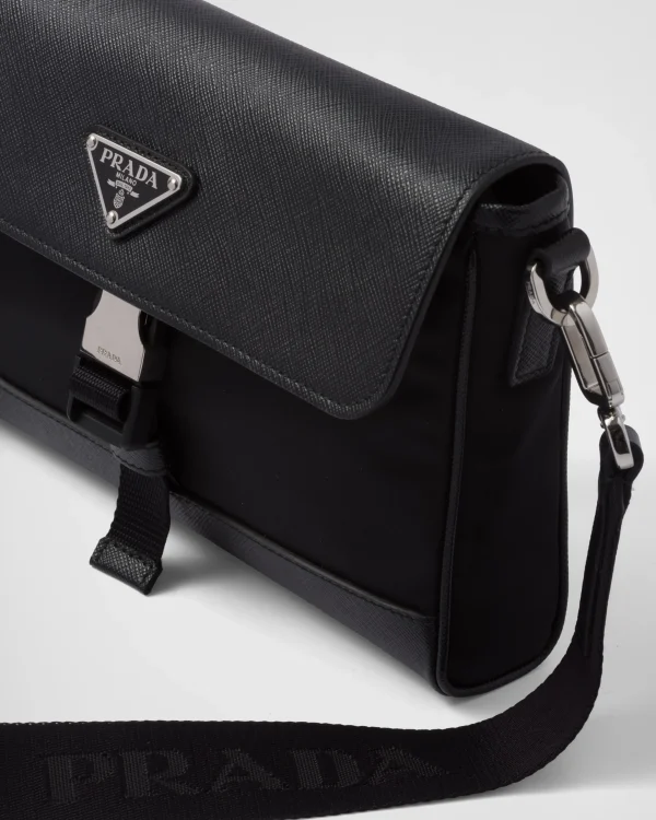 Messenger Bags*Prada Re-Nylon and Saffiano shoulder bag Black