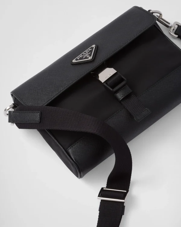 Messenger Bags*Prada Re-Nylon and Saffiano shoulder bag Black