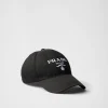 Hats And Gloves*Prada Re-Nylon baseball cap Black/white