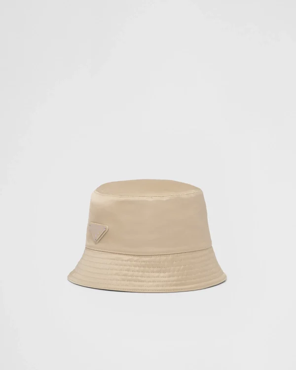 Hats And Gloves*Prada Re-Nylon bucket hat Desertbeige