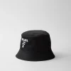 Hats And Gloves*Prada Re-Nylon bucket hat Black/white