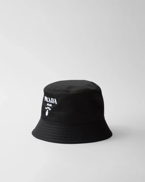 Hats And Gloves*Prada Re-Nylon bucket hat Black/white