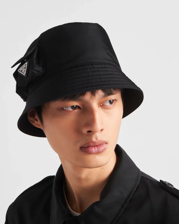 Hats And Gloves*Prada Re-Nylon bucket hat Black